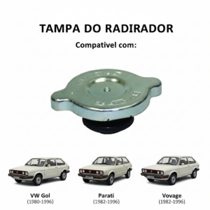 Tampa de Radiador - VW Gol (80-96), Parati (82-96), Voyage (82-96) - Ferro 13 Libras Meia Volta Cod. ZBA121321B
