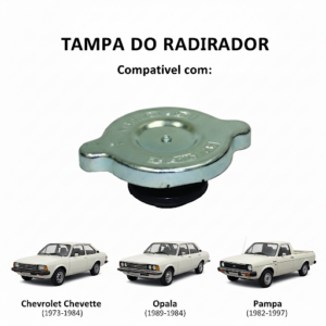 Tampa de Radiador - Chevrolet Chevette (73-84), Opala (69-84), Pampa (84-97) - Ferro TDS 13 Libras Cod. 732288184AU8100A