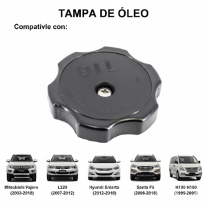 Tampa de Óleo - Mitsubishi Pajero (03-18), L200 (07-12) / Hyundai Elantra (12-18), Santa Fé (06-18), H100 (95-05) Cod.1250A015