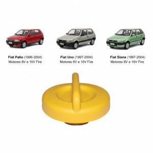 Tampa de Óleo - Fiat Palio (96-04), Uno (97-04), Siena (97-04) - Motores 8V e 16V Fire - Tampa Amarela