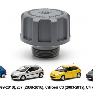 Tampa do Reservatório de Expansão 1.4 Bar Preta - Peugeot 206 (1999-2010), 207 (2008-2016), Citroën C3 (2003-2015), C4 Pallas (2007-2015) Cod. 1306J5
