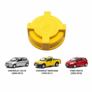 Tampa do Reservatório de Expansão 1.4 Bar Amarela - Chevrolet Corsa (1994-2012), Celta (2000-2015), Astra (1999-2011), Montana (2003-2015) / Ford Fiesta (2002-2010), Ka (2008-2016) Cod. 93220885
