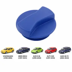 Tampa do Reservatório de Expansão 1.4 Bar - VW Golf (1998-2006), Passat (1997-2015), Bora (2000-2011), New Beetle (1999-2010) / Audi A3 (1997-2010), A4 (1997-2010), A6 (2002-2010) - Tampa Azul Cod. 1J0121321B