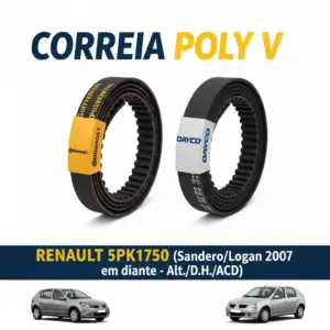 CORREIA POLY V RENAULT 5PK1750 (Sandero/Logan 2007 em diante - Alt./D.H./ACD)