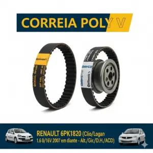 CORREIA POLY V RENAULT 6PK1820 (Cilio/Logan 1.6 8/16v 2007 em diante - Alt./Gir./D.H./ACD)