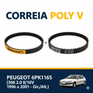 CORREIA POLY V PEUGEOT 6PK1165 (306 2.0 8/16v 1996 a 2001 - Gir./Alt.)