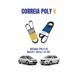 CORREIA POLY V NISSAN 7PK1125 (March 2012 em diante Vecna 2011 em diante 1.6 16v - Alt./B.A./ACD)