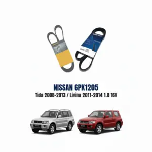 CORREIA POLY V NISSAN 6PK1205 (Tilda 2008 a 2013 Livina 2011 a 2014 1.8 16v - Alt./B.A./ACD/D.E)