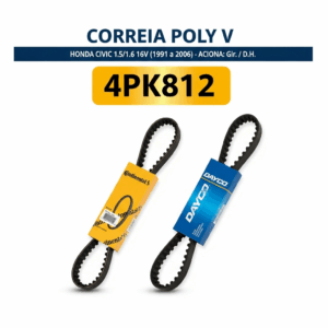 CORREIA POLY V HONDA 4PK812 (Civic 1.5/1.6 16v 1991 a 2006 -Gir./D.H.)