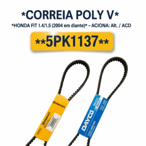 CORREIA POLY V HONDA 5PK1137 (Fit 1.4/1.5 2004 em diante - Alt/ACD)