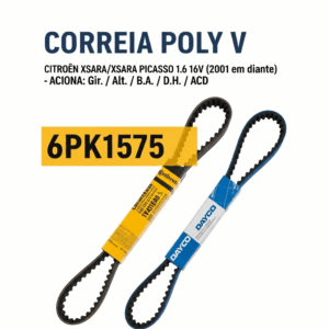 CORREIA POLY V CITROEN 6PK1575 (Xsara/Xsara Picasso 1.6 16v 2001 em diante - Gir./Alt./B.A./D.H./ACD)