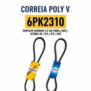 CORREIA POLY V CHRYSLER 6PK2310 (Cherokee 2.5 16v 1996 a 2001 -Alt./B.A./D.H./ACD)