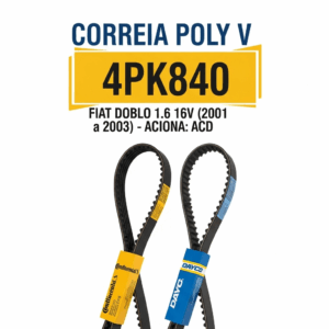 CORREIA POLY V FIAT 4PK840 (Doblo 1.6 16v 2001 a 2003 -ACD)