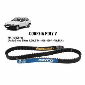 CORREIA POLY V FIAT 5PK1105 (Palio/Siena 1.0/1.5 8v 1996-1997 -Alt./B.A.)