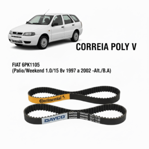 CORREIA POLY V FIAT 6PK1105 (Palio/Weekend 1.0/1.5 8v 1997 a 2002 -Alt./B.A.)