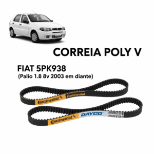 CORREIA POLY V FIAT 5PK938 (Palio 1.8 8v 2003 em diante -Alt./B.A.)
