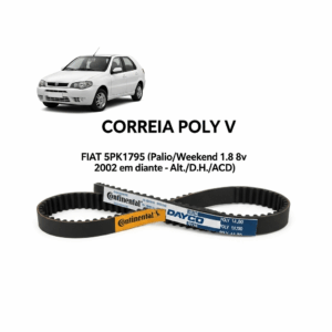 CORREIA POLY V FIAT 5PK1795 (Palio/Weekend 1.8 8v 2002 em diante - Alt./D.H./ACD)