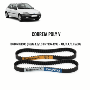 CORREIA POLY V FORD 6PK1905 (Fiesta 1.0/1.3 8v 1996-1999 -Alt./B.A./D.H./ACD)