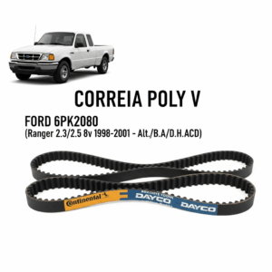 CORREIA POLY V FORD 6PK2080 (Ranger 2.3/2.5 8v 1968-2001 -Alt./B.A/D.H./ACD)