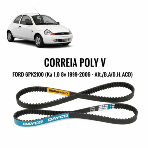 CORREIA POLY V FORD 6PK2100 (Ka 1.0 8v 1999-2006 - Alt./B.A/D.H./ACD)