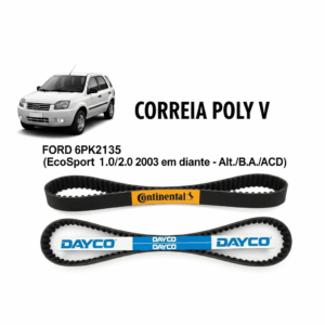 CORREIA POLY FORD 6PK2135 (Ecosport 1.0/2.0 2003 em diante - Alt./B.A./ACD)