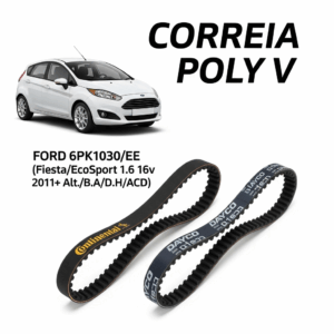 CORREIA POLY V FORD 6PK1030/EE (Fiesta/Escorsport 1.6 16v 2011 em diante - Alt./B.A/D.H/ACD)