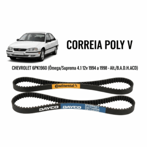 CORREIA POLY V CHEVROLET 6PK1960 (Ômega/Suprema 4.1 12v 1994 a 1998 - Alt./B.A/D.H./ACD)