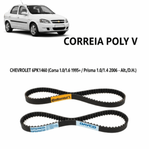 CORREIA POLY V CHEVROLET 6PK1460 (Corsa 1.0/1.6 1995 em diante/ Prisma 1.0/1.4 2006 em diante Alt./D.H.)
