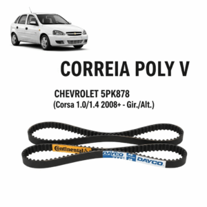 CORREIA POLY V CHEVROLET 5PK878 (Corsa 1.0/1.4 2008 em diante -Gir./Alt.)