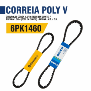 CORREIA POLY V CHEVROLET 6PK1460 (Corsa 1.0/1.6 1995 em diante/ Prisma 1.0/1.4 2006 em diante Alt./D.H.)