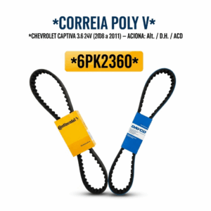 CORREIA POLY V CHEVROLET 6PK2360 (Captiva 3.6 24v 2008 A 2011 - Alt./D.H/ACD)