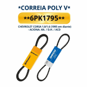 CORREIA POLY V CHEVROLET 6PK1795 (Corsa 1.0/1.6 1995 em diante - lt./D.H./ACD)