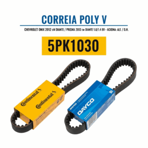 CORREIA POLY V CHEVROLET 5PK1030 (Onix 2012 em diante Prisma 2013 em diante 1.0/1.4 8v - Alt./D.H.)