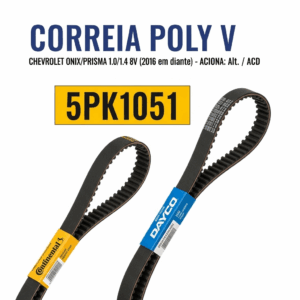 CORREIA POLY V CHEVROLET 5PK1051 (Onix/Prisma 1.0/1.4 8v 2016 em diante - Alt./ACD)