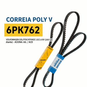 CORREIA POLY V Volkswagen 6PK762 (Gol/Fox/Voyage 1.0/1.6 8v 2007 em diante - Alt/ACD)