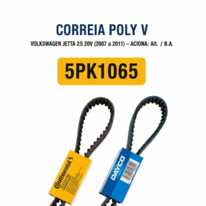 CORREIA POLY V Volkswagen 5PK1065 (Jetta 2.5 20v 2007 a 2011- Alt./B.A.)