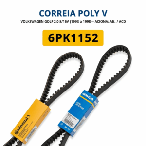 CORREIA POLY V Volkswagen 6PK1152 (Golf 2.0 8/16v 1993-1998 - Alt/ACD)