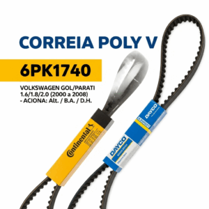 CORREIA POLY V Volkswagen 6PK1740 (Gol parati 1.6/1.8/2.0 2000-2008 - Alt./B.A/D.H.)