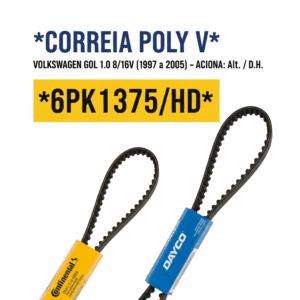 CORREIA POLY V Volkswagen 6PK1375/HD (Gol 1.0 8/16v 1997/2005-Alt./D.H.)